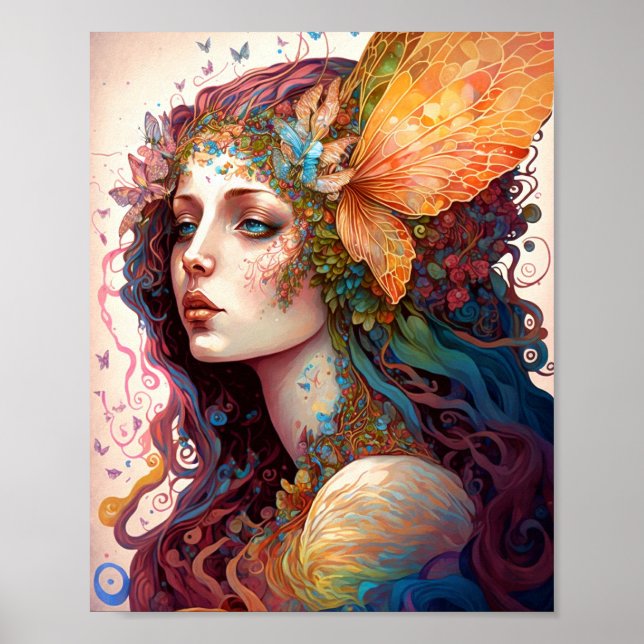 Rainbow Goddess Fantasy Art Poster (Front)