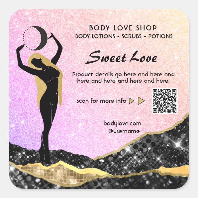 *~* RAINBOW Goddess Intention Spell AP24 Lavender Square Sticker (Front)