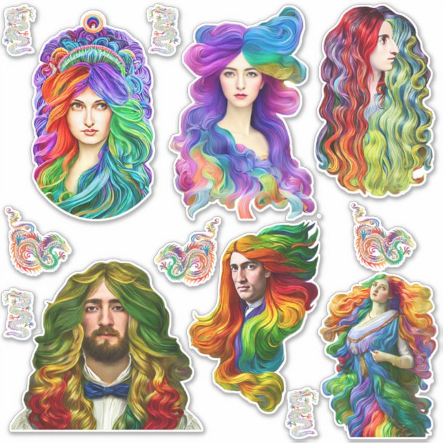 Rainbow Gods Goddess Dragons Fantasy art  (Front)