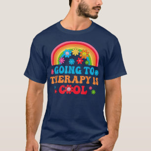 Rainbow Going Therapy Cool Mental Health Awareness T-Shirt