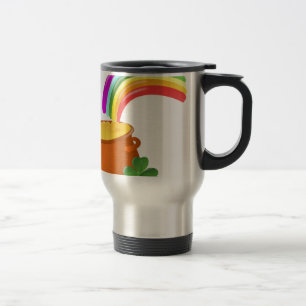 Rainbow Gold Pot Lucky Irish Sky Ireland Colourful Travel Mug