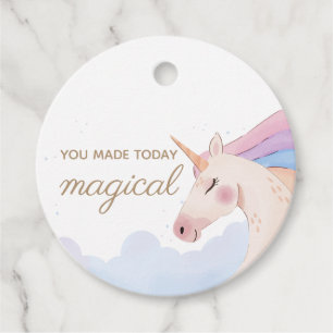 Rainbow Gold Watercolor Unicorn Birthday Party   Favour Tags