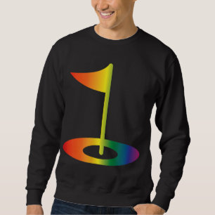 Rainbow Golf Flag Funny Golfing Pride Rainbow Golf Sweatshirt