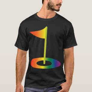 Rainbow Golf Flag Funny Golfing Pride Rainbow Golf T-Shirt