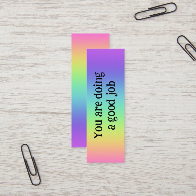 Rainbow Good Job Encouragement  Mini Business Card (Front/Back In Situ)