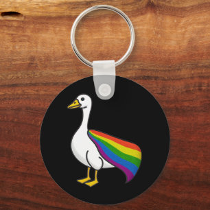 Rainbow Goose LGBTQ Pride Gay Transgender LGBTQ+ Key Ring