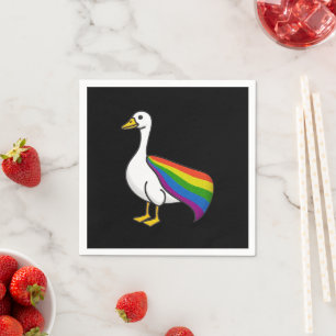 Rainbow Goose LGBTQ Pride Gay Transgender LGBTQ+ Napkin