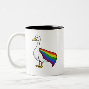 Rainbow Goose LGBTQ Pride Gay Transgender LGBTQ+ Two-Tone Coffee Mug