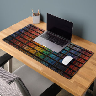 Rainbow Gradient Bookshelf Desk Mat