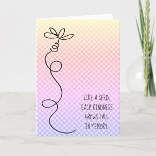 rainbow gradient checkered pattern thank you card