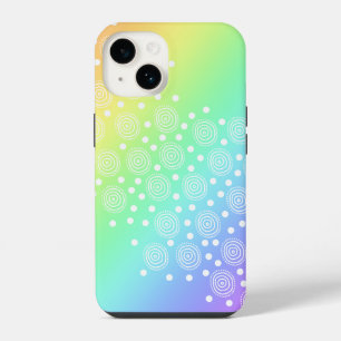 Rainbow Gradient Circles and Dots iPhone 14 Case