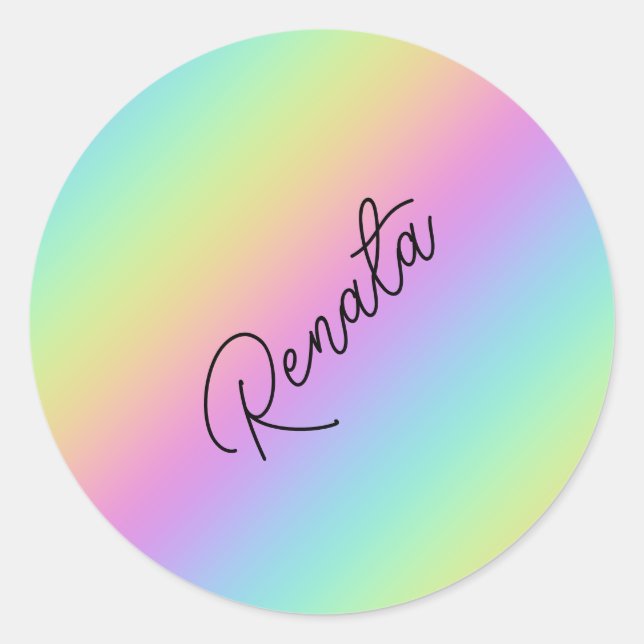Rainbow Gradient  Classic Round Sticker (Front)