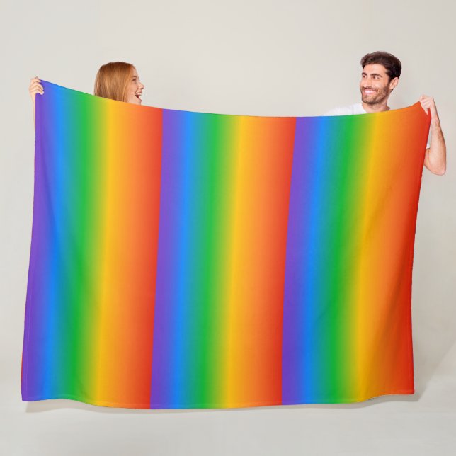Rainbow gradient colors fleece blanket (In Situ)