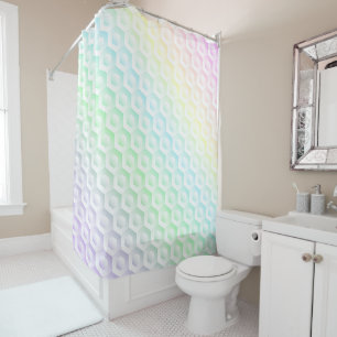 Rainbow gradient colourful watercolor background shower curtain