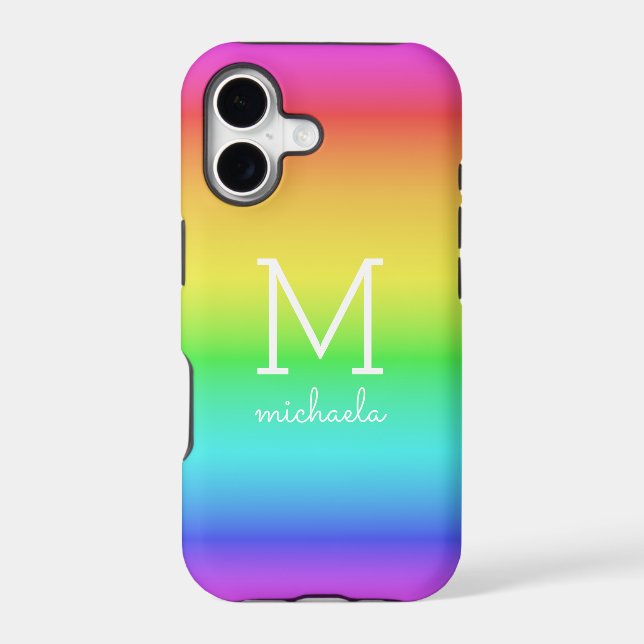 Rainbow Gradient custom monogram phone cases (Back)