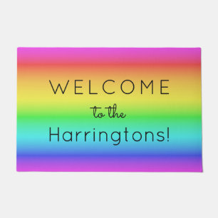 Rainbow Gradient custom text door mats