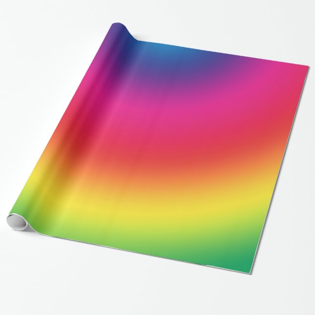 Rainbow Gradient - Customised Rainbows Template Wrapping Paper (Unrolled)