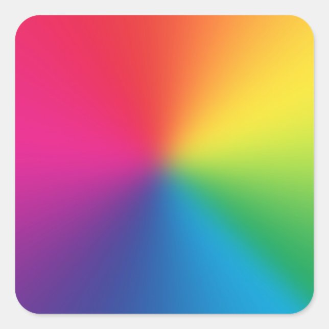 Rainbow Gradient Customised Template - Rainbows Square Sticker (Front)