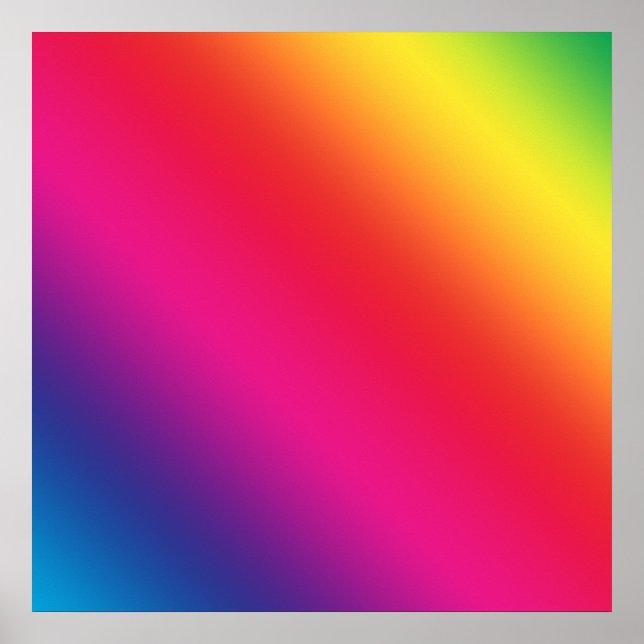 Rainbow Gradient Diagonal Poster (Front)