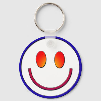 Rainbow Gradient Face Key Ring