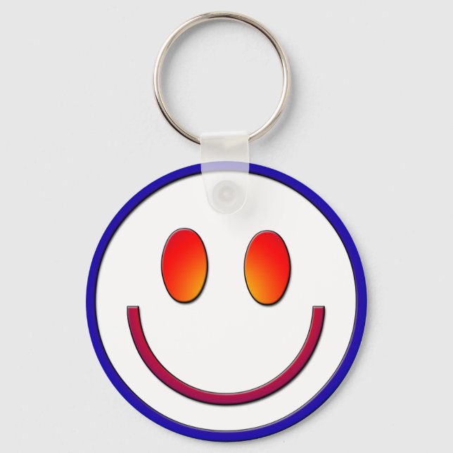 Rainbow Gradient Face Key Ring (Front)