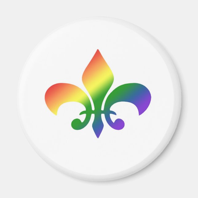 Rainbow Gradient Fleur de Lis Magnet (Front)