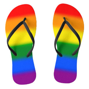 Rainbow Gradient Flip Flops
