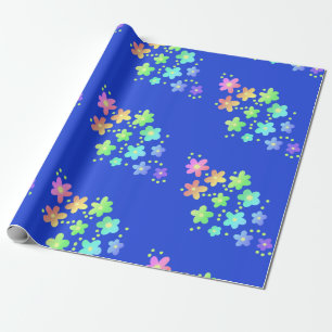 Rainbow Gradient Flowers Wrapping Paper
