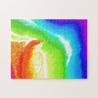 rainbow gradient fur glass puzzle