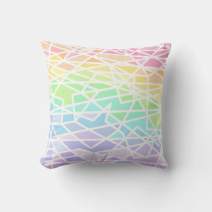 Rainbow Gradient Geometric Throw Pillow