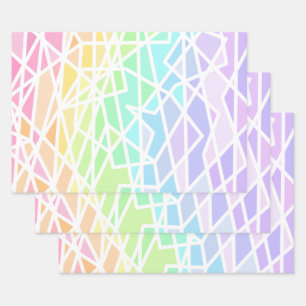 Rainbow Gradient Geometric Wrapping Paper Sheet