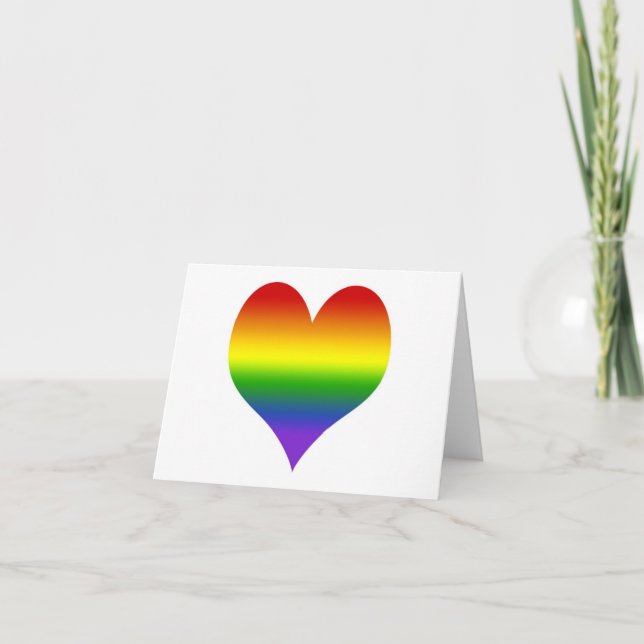 Rainbow Gradient Heart Note Card (Front)