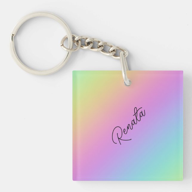 Rainbow Gradient  Key Ring (Front)