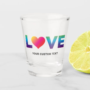 Rainbow Gradient Love Custom LGBTQ Shot Glass