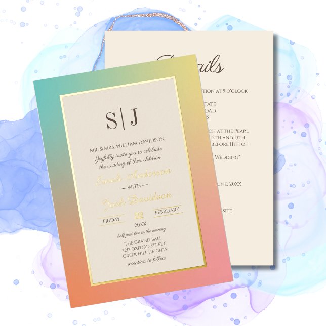 Rainbow Gradient Modern Wedding  (Creator Uploaded)
