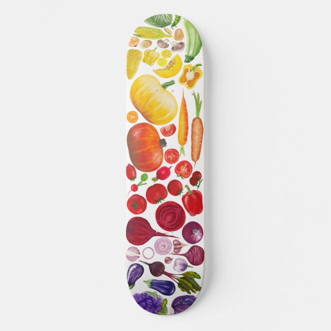 Rainbow gradient of vegetables skateboard (Front)