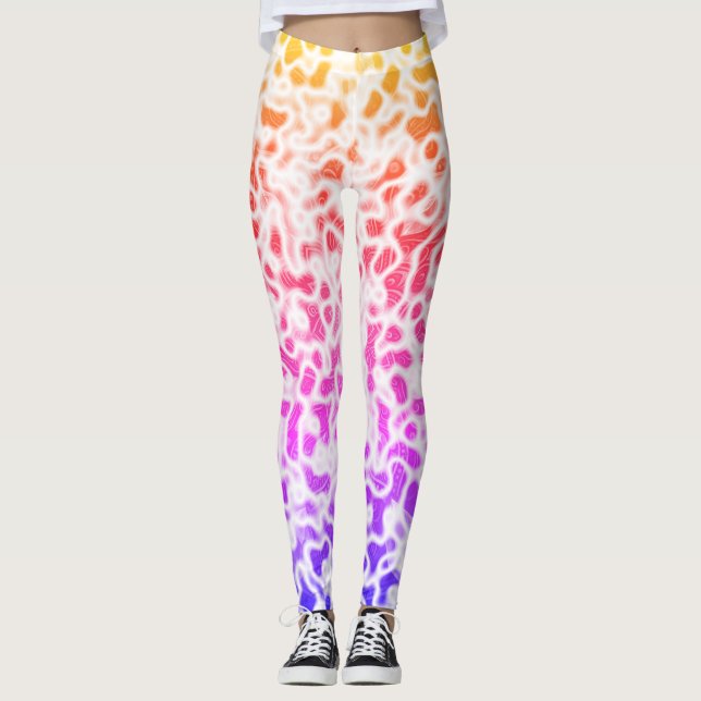 Rainbow Gradient Ombre  Leggings (Front)