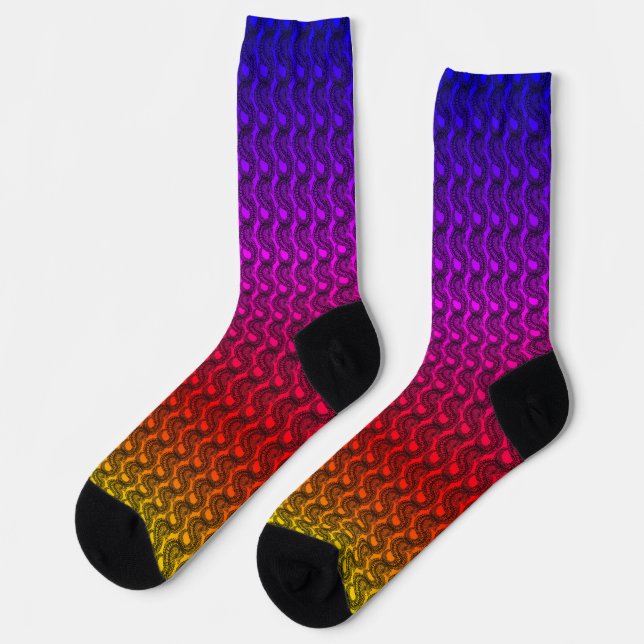 Rainbow gradient Pangolin fashion crew socks (Left)