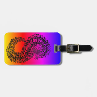 Rainbow gradient Pangolin luggage tag
