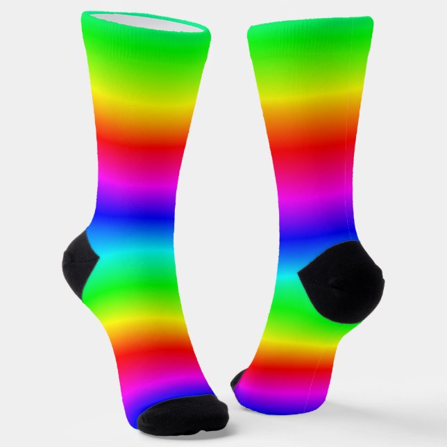 Rainbow Gradient Pattern Socks (Angled)