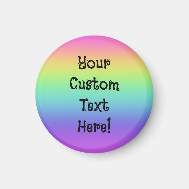 Rainbow Gradient Personalised Magnet (Front)