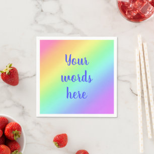 Rainbow Gradient Personalised Paper Napkins