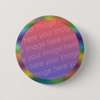 rainbow gradient photo frame 6 cm round badge