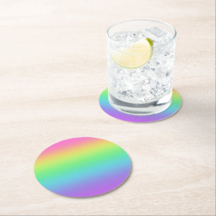 Rainbow Gradient Round Paper Coaster