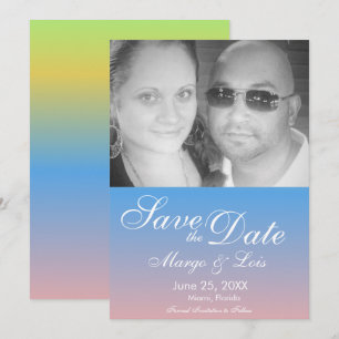 Rainbow Gradient Save the Date Photo Invitation