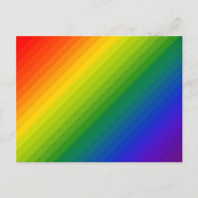 Rainbow Gradient Striped Postcard (Front)