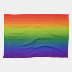 Rainbow Gradient Striped Tea Towel