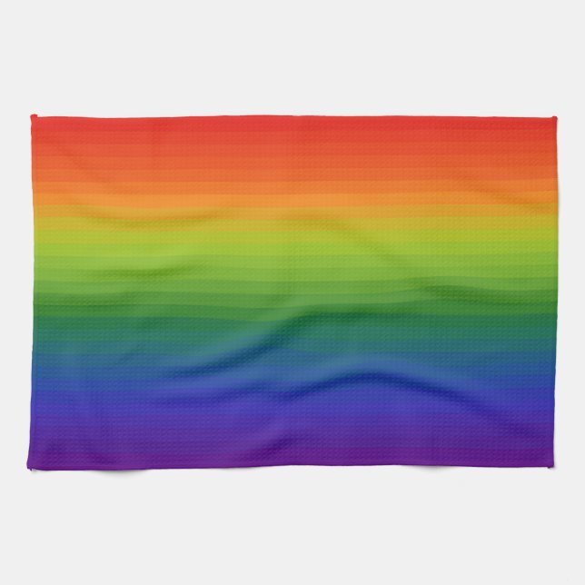 Rainbow Gradient Striped Tea Towel (Horizontal)