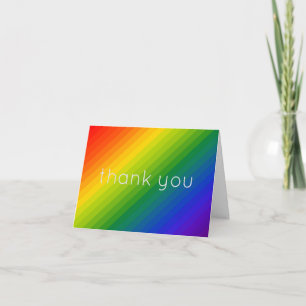 Rainbow Gradient Striped Thank You Card
