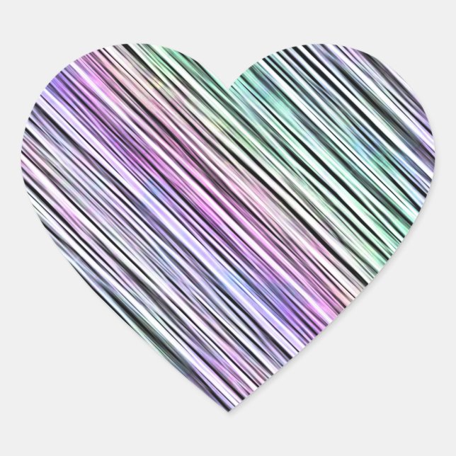 rainbow gradient stripes : heart sticker (Front)